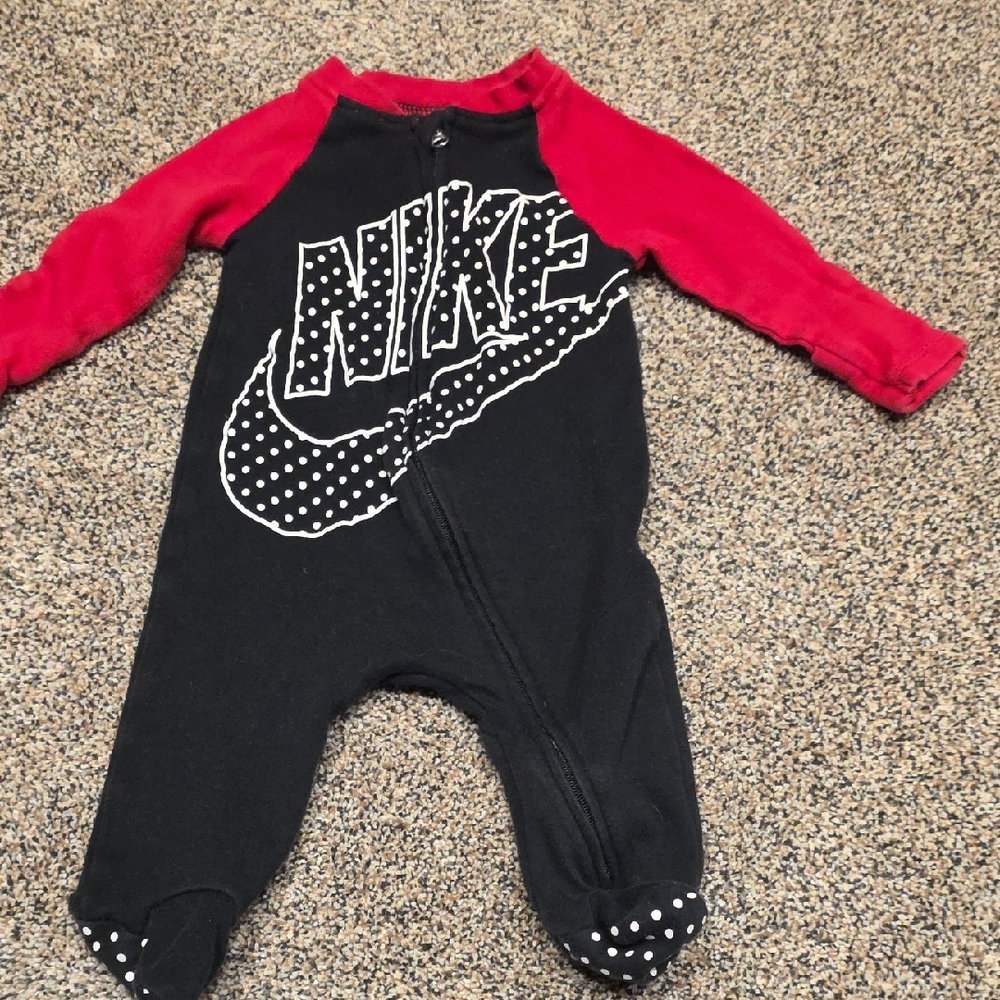 Nike Kids Black and Red Footed One Piece